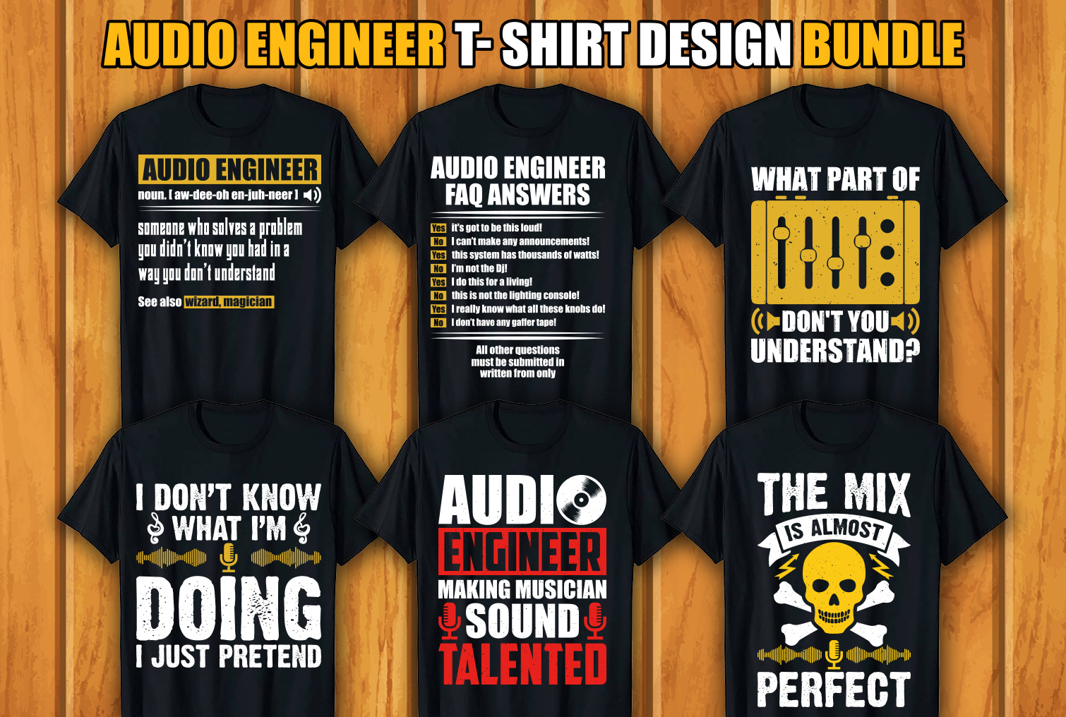 Audio Engineer Tshirt Design Bundle by Md Shawon on Dribbble