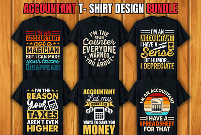 Accountant T-shirt Design Bundle graphic design