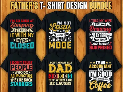 Father T-shirt Design Bundle graphic design