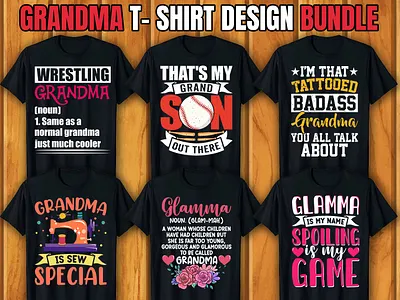 Grandma T-shirt Design Bundle graphic design