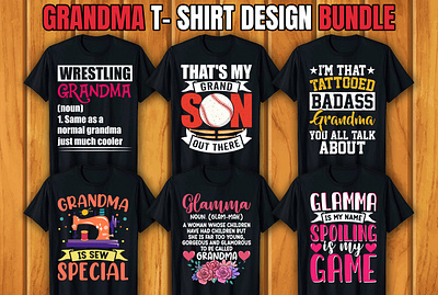 Grandma T-shirt Design Bundle graphic design