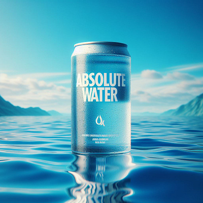 ABSOLUTE WATER : PURE REFRESHMENT 3d branding graphic design logo