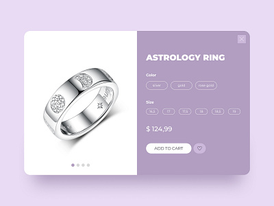 Jewelry product card design illustration ui ux