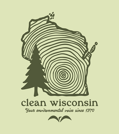 Tree Wisconsin Merchandise Graphic for Environmental Non-Profit environmental illustration merchandise nature nonprofit outdoor industry tree tree rings trees wisconsin