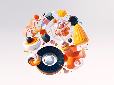All Shapes & Sizes 3d abstract c4d colors illustration texture