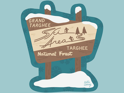 Grand Targhee Ski Resort Sticker Artwork grand targhee illustration merchandise national forest outdoor industry rocky mountains ski ski resort skiing snow sticker tetons winter