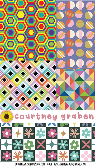 SURFACE PATTERN DESIGN BY COURTNEY GRABEN art design digital art illustration pattern surface design surface pattern design