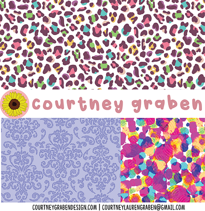 TEXTILE PRINT DESIGN BY COURTNEY GRABEN art design digital art illustration pattern surface design surface pattern design textile design textile print textile print design