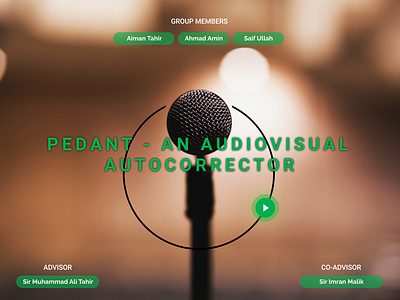 Pedant - An Audio Visual Auto Corrector branding design figma graphic design illustration logo mobile ui ux website