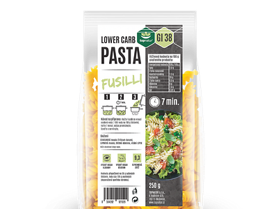 LOW CARB PASTA PACKAGING czech design flat graphic design smooth