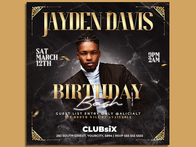 Birthday Flyer Template vip birthday