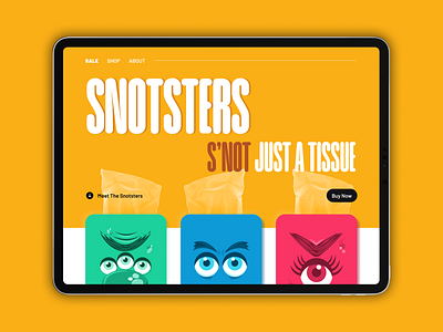 Snotsters: S'not just a tissue branding graphic design logo ui