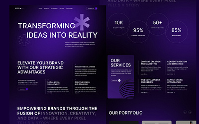 Kava agency banner brand branding design features project services site ui ux web