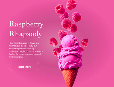 Ice cream landing page ui/ux 3d graphic design ui