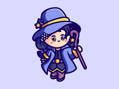 Witch character cute game character halloween illustration magic mascot october potion spell witch