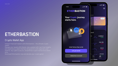 ETHERBASTION - Crypto Wallet App appdesign crypto cryptowallet cryptowalletapp ui ui design ux ux design uxui web design