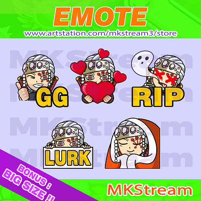 Twitch emotes demon slayer uzui tengen pack 1 animated emotes anime cartoon comfy demon slayer design discord emote emotes gg illustration kimetsu no yaiba love lurk ninja sub badge twitch emotes uzui uzui tengen