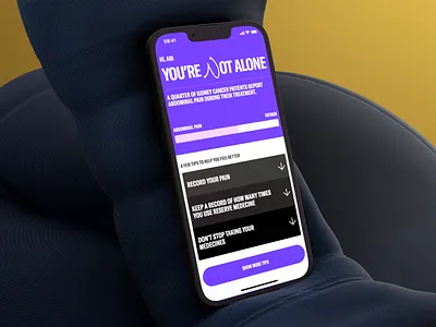 Mental health app concept 3d app design layout mobile typography ui