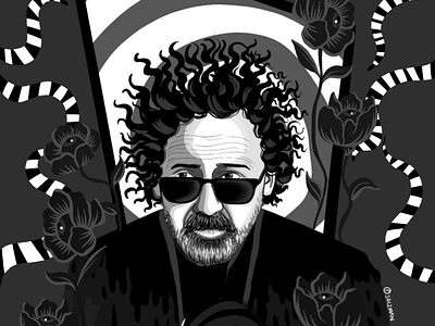 Tim Burton art digital illustration graphic design illustration poster design vector