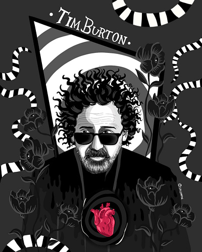 Tim Burton art digital illustration graphic design illustration poster design vector