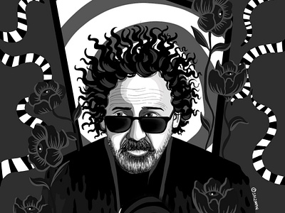 Tim Burton art digital illustration graphic design illustration poster design vector