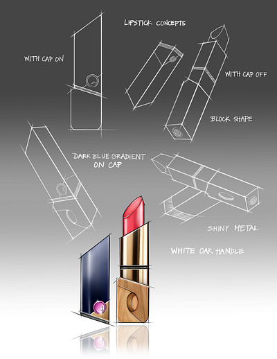 Lipstick Ideation design digital illustration industrial design sketch
