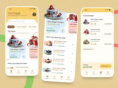 Online Delivery Cake App cake cake app cake delivery app e commerce mobile app online shop rivaldi sulthon sidqi rivaldi ux rivaldisign ui ui design ux design