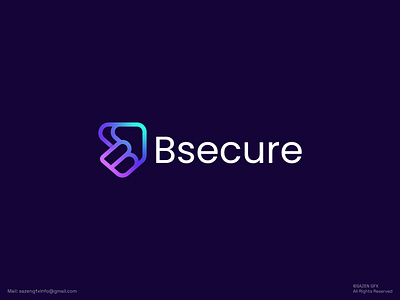 Bsecure Logo Design by SazenGfx ai logo app logo branding creative logo gradient logo graphic design logo minimal logo minimalist logo modern logo security logo tech logo ui unique logo