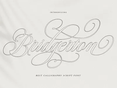 Bridgerton Outline branding calligraphy cards elegant font invitation modern outline script wedding