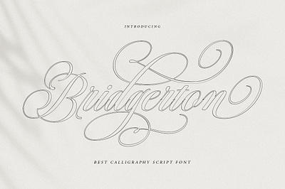 Bridgerton Outline branding calligraphy cards elegant font invitation modern outline script wedding