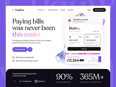 PayWise - Fintech Website saas