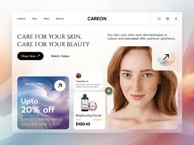 Skincare website design landing page cosmetics cosmetics website cosmetics website design dermatologist dermatologist website landing page modern website modern website design plastic surgery website skin skincare skincare website skincare website design ui kit web designer web developer website design website design 2024 website designer