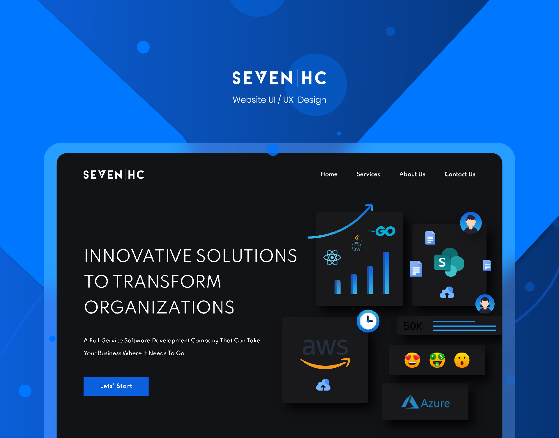 Seven | HC Software Development Company Website UI UX Design branding design graphic design landing page design ui ux uxdesign uxui webdesign website website design