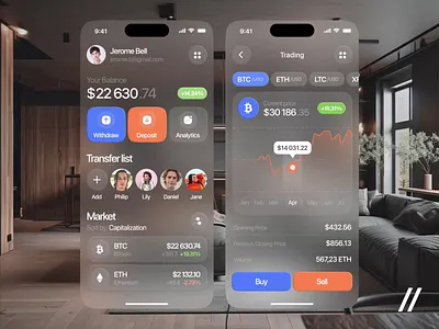 Crypto Wallet Mobile iOS App android app app interaction crypto dashboard design finance fintech interface ios mobile mobile app mobile ui product design transactions ui ux wallet