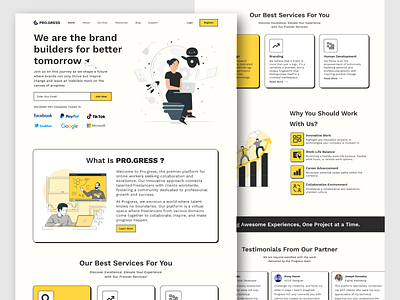 Pro.gress - Freelance Platform cover design graphic design landing page uiux design web design