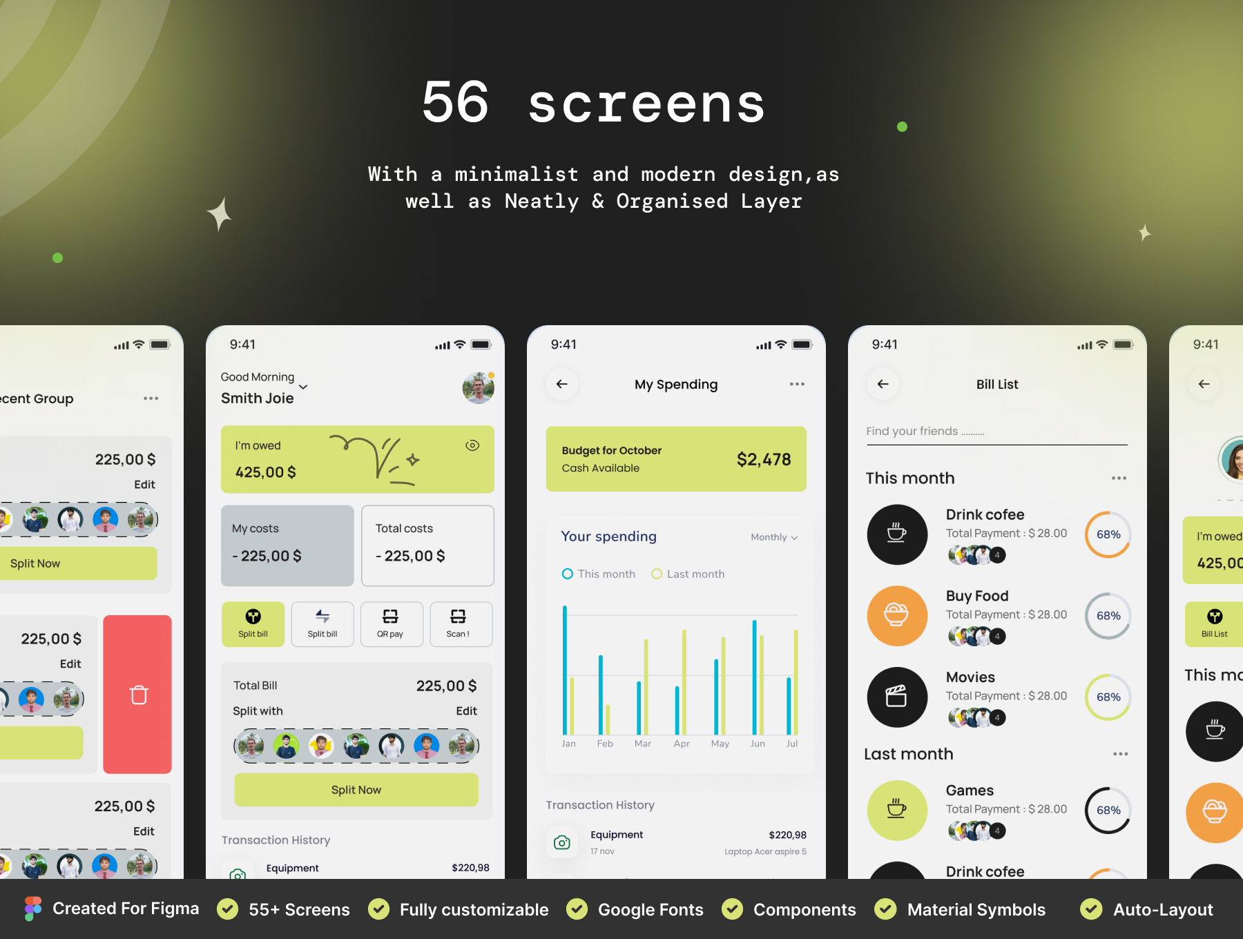 Split-Ease | Money Transfer App | Split Bill & E-wallet UI Kit branding e wallet digital wallet app e wallet mobile app e wallet ui kit financial finance app graphic design mobile app design mobile banking app money management app money split bill app money transfer app online payment app split bill split bill mobile app split ease ui ui ux