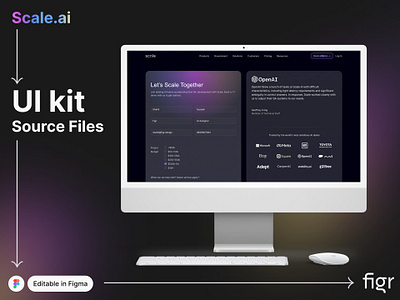 Make Scale.ai UI your own ai branding design editable figma free kit landing page mockup product scale scale ai template ui ui kit ui ux web app web design website website design