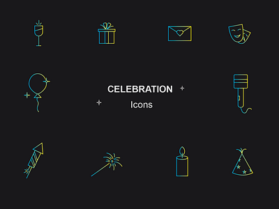 Icon Set adobe illustrator celebration icon set flat icons flat style iconography icons