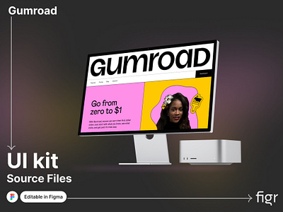 Make Gumroad UI your own branding design ecommerce editable figma free gumroad kit landing page mockup product template ui ui design ui kit ui ux web app web design website website design