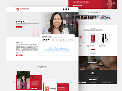 Stock Market Investor | Landing Page Design dribbbl dribbble dribble investor landing page landing page design landing page ui red red landing page desifn stock matket web ui design web ui design website