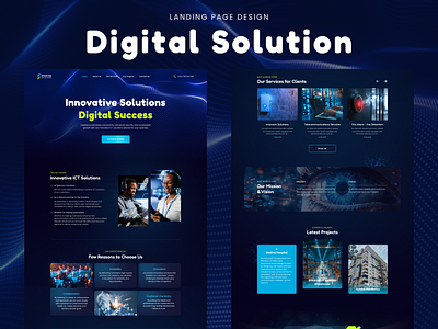 Digital Solution - landing page ux/ui adaptives brand identity branding clean design crypto design digital digital design e commerce it design landing landing page logo markering design site ui ui design ux web design website