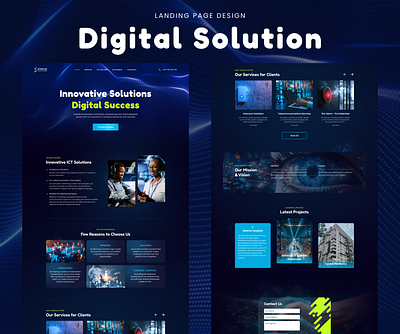 Digital Solution - landing page ux/ui adaptives brand identity branding clean design crypto design digital digital design e commerce it design landing landing page logo markering design site ui ui design ux web design website