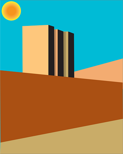 Structure abstract adobe illustrator bauhaus style colorful geometric illustrator landscape luminous colors minimalism orangeikon outdoors vector