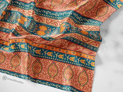 ORIENTAL ORNAMENT. India block print digital product folk art indian oriental ornament seamless pattern textile design vector pattern