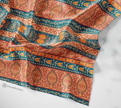 ORIENTAL ORNAMENT. India block print digital product folk art indian oriental ornament seamless pattern textile design vector pattern