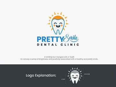 Pretty smile dental clinic - dental logo brand identity branding clinic logo dental logo flat logo graphic design illustration logo mark medical pharmace medical logo medicine logo minimalist logo