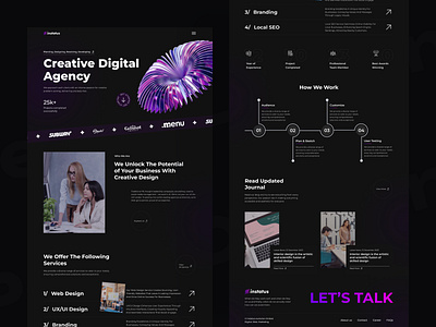 Creative Agency Landing Page Design agency agency website creative creative agency creative direction digital digital agency exploration home page landing page marketing portfolio website startup ui uidesign ux uxdesign web design website website design