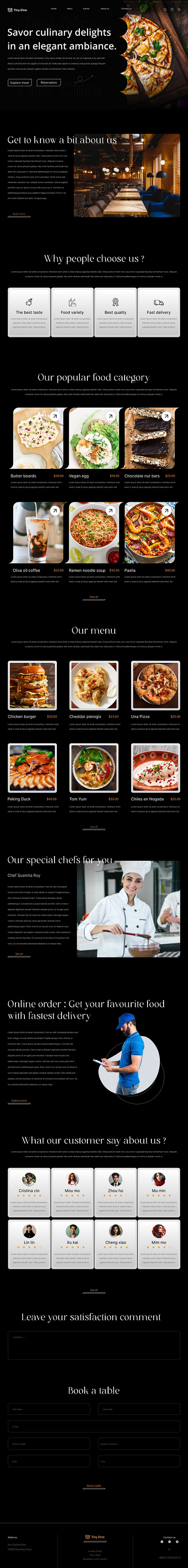 Restaurant Website Design food website graphic design hotel logo motion graphics restaurant website ui