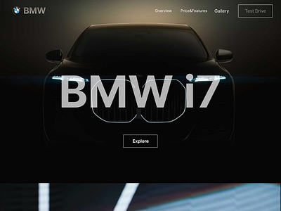 BMW I7 ui ux website