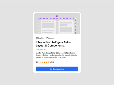 Course Component app card clean component course design design system figma icons landing page light minimalist modal platform rows ui ui design ui kit widget wireframe